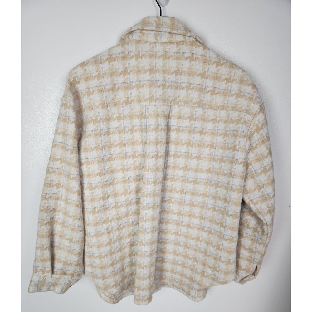 Sadie & Sage Women's Sz. S Tan/Ivory/Grey Heavy Shirt Jacket - Picture 5 of 5